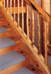 The moon marches through its phases, from new to full, in these wood insets laid into the stairs from the main level to the second floor. Occasionally, balustrades carved into spritely figures make an appearance. “Wood is such a living thing,’’ Andrea says. “I wanted the wood nymph spirits to show themselves once in a while.’’